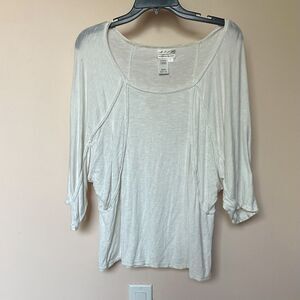 MSSP Top Women’s Lg Pullover Batwing Slouchy Boho Lagen Granola Girl Relaxed